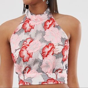 Floral Tied Halter Tank